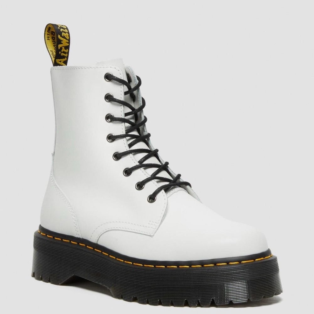 Dr. Martens White Leather Platform Boots Jadon